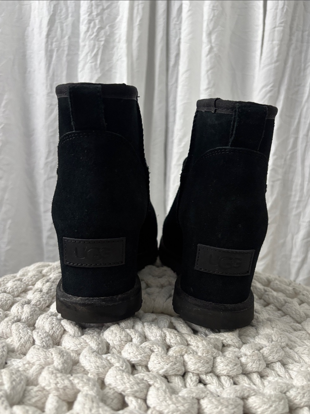 UGG Black Short Suede Ankle Booties